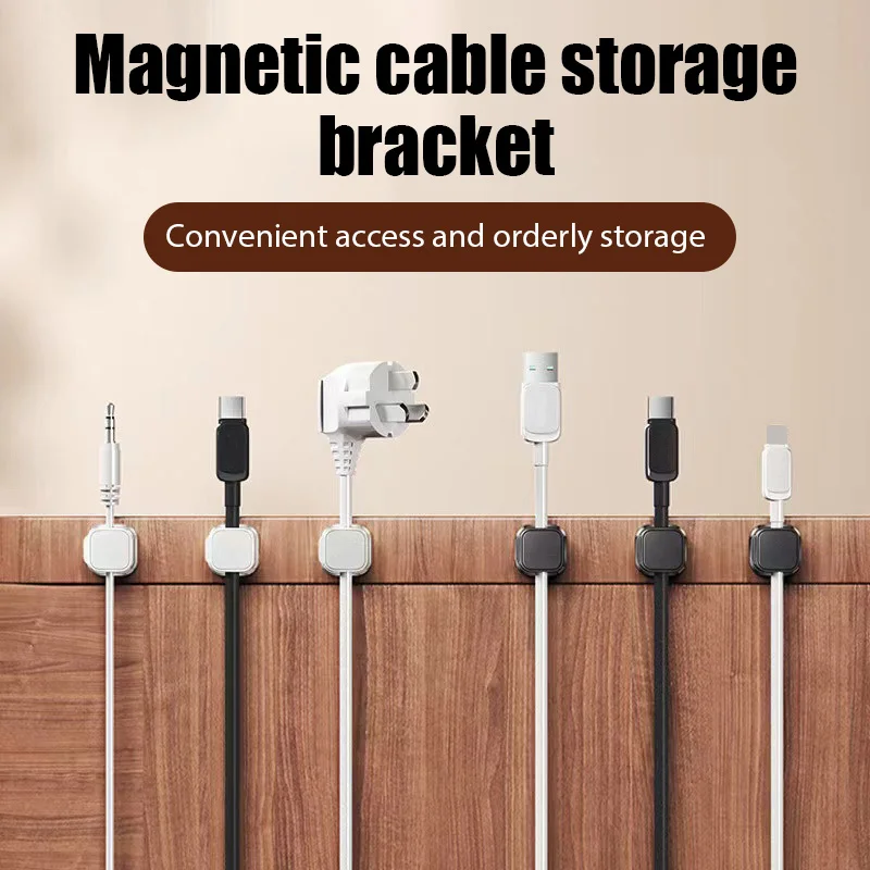 3/6 szt. Organizer do kabli pudełko z wtyczką magnetyczną silikonowy nawijacz kabla elastyczne klipsy do zarządzania myszką uchwyt na przewód do