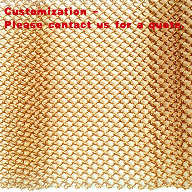 custom.Decorative Metal Coil Drapery Ceiling Decor Aluminium Wire Screen Mesh Chain Link Metal Curtains