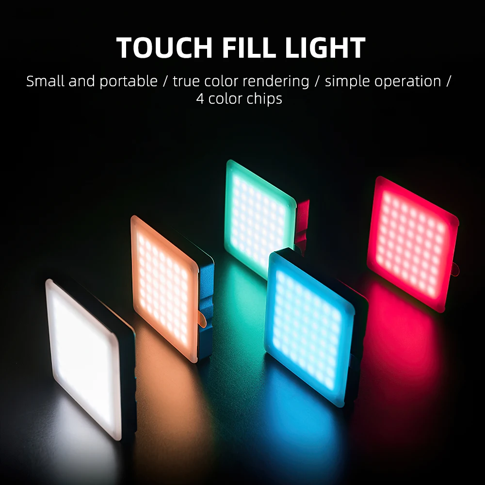 Travor-Luz LED de vídeo regulable 6500K, luz de cámara con Panel de película de temperatura de 4 colores, para fotografía, iluminación de relleno de foto