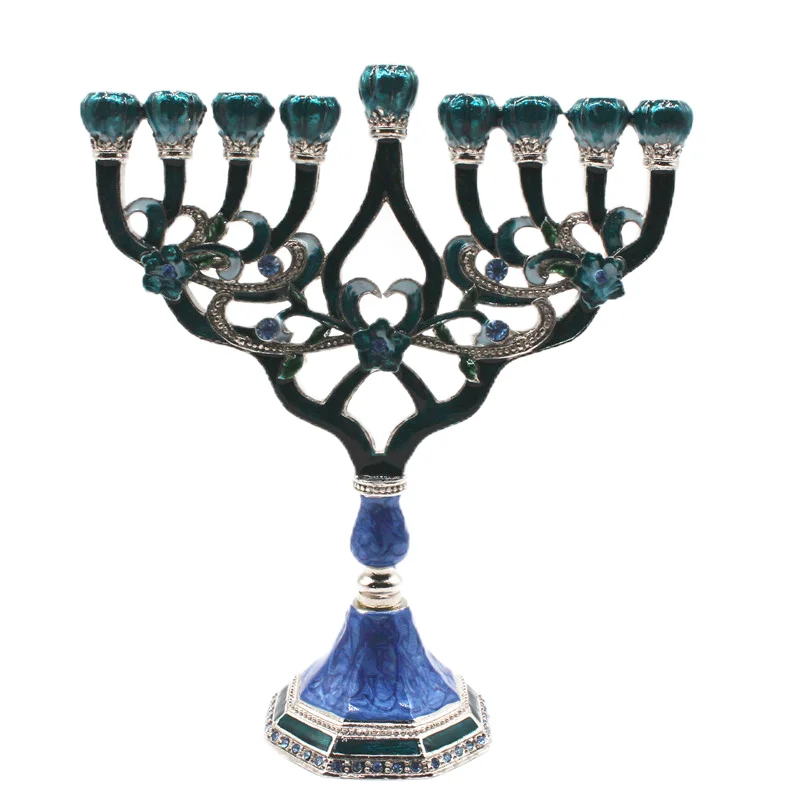 Menorah Candle Holder Resin Home Decoration Hanukkah David Star Jewish 9 Branch Candelabra Judaica Religious Decor