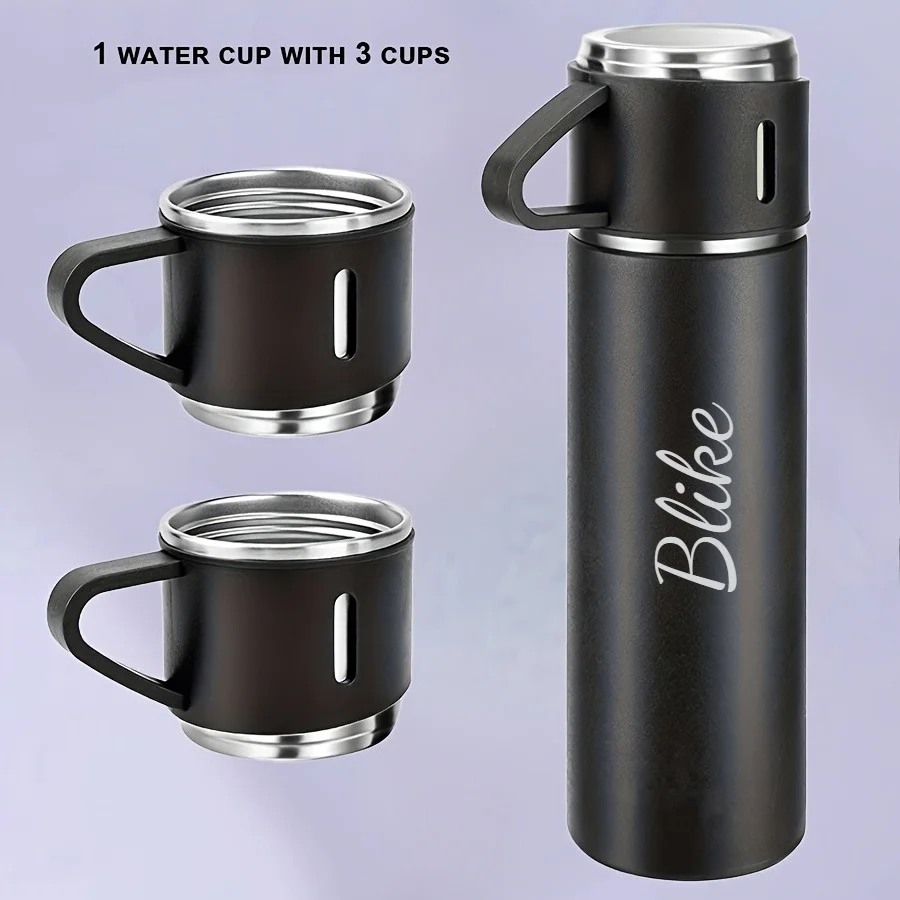 زجاجة ترمس منقوشة بالليزر مخصصة 500 مل - زجاجة مياه معزولة من الفولاذ المقاوم للصدأ لرفع الأذن وغطاء مرن #4