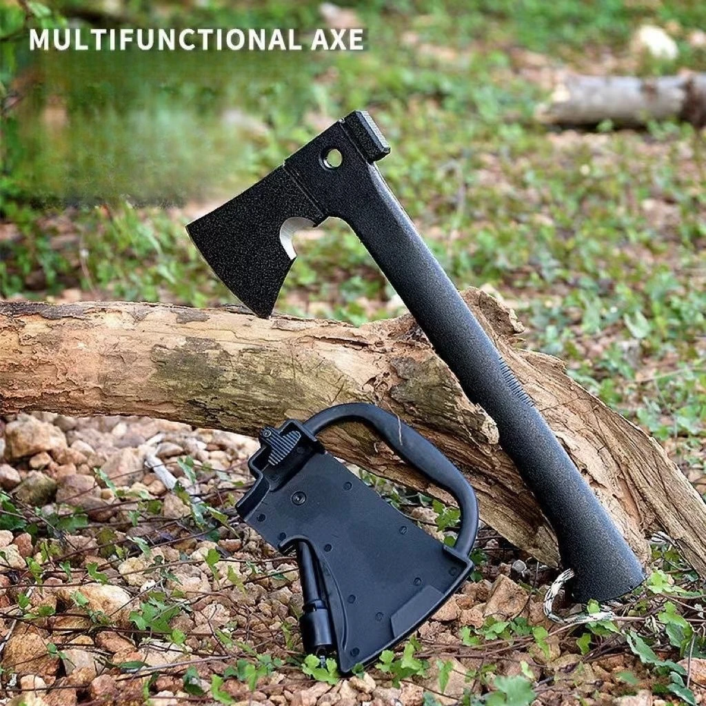 Outdoor multifunctionele tactische bijl met zaag kampeeruitrusting Bergbijl Multifunctionele houtkap EDC-bijl