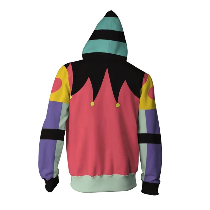 Fizzarolli Sudadera con capucha película Helluva Cos Boss Cosplay 3D impreso Sudadera con capucha hombres mujeres Casual Streetwear chaqueta con cremallera abrigo