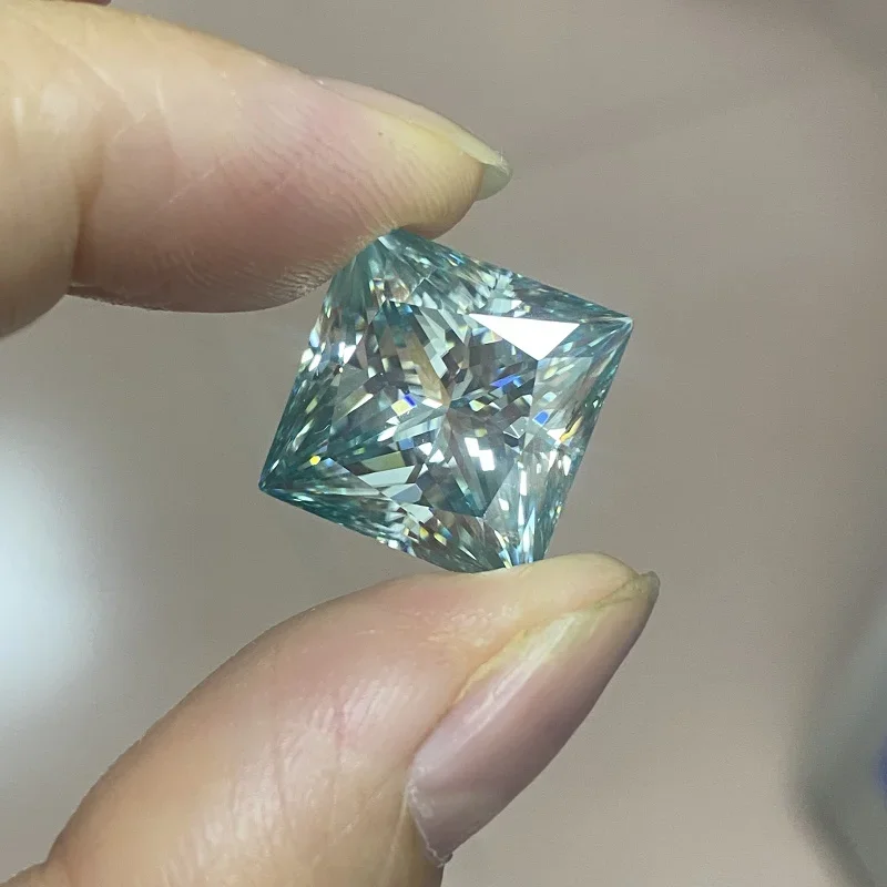 YanYao Jewelry New 15x15mm princess cut moissanite loose diamond gemstone for jewelry ring making