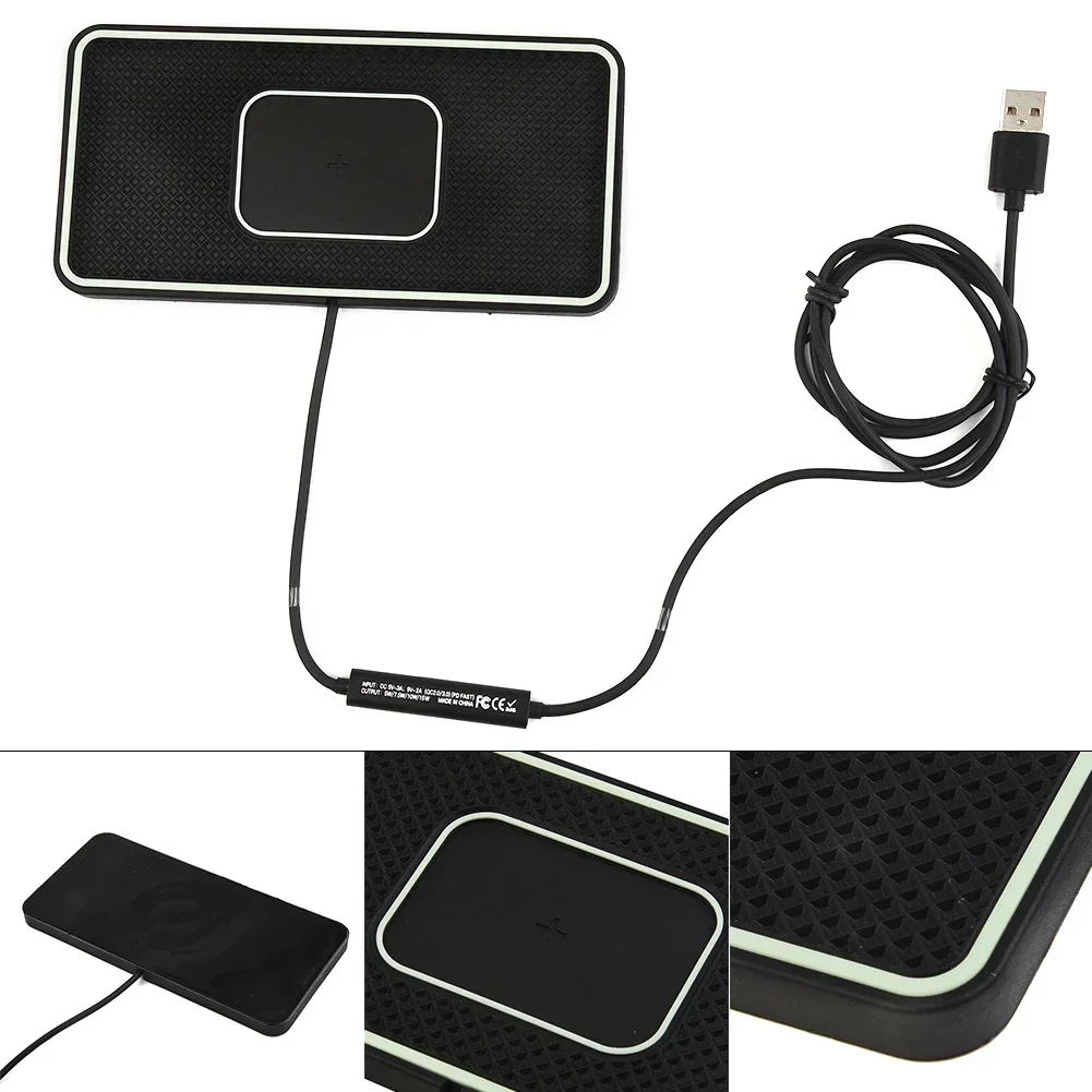 

For Phone Wireless Charger Pad Car Launch Pad Wireless 158 × 76 × 6mm 15W Black Car Fast Charging High Quality