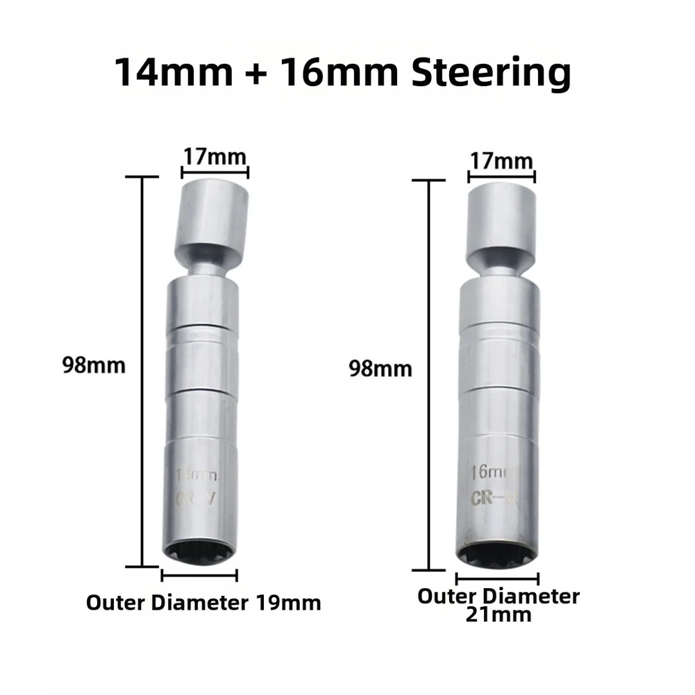 14mm 16mm Thin Magnetic Spark Socket Wrench 12 Point For For Mercedes For Benz For BMW Ignition Coil Removal Tool 45# Alloy Stee