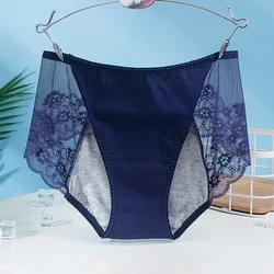 New Cotton Physiological Period Leak Proof Menstrual Panties Sexy Lace Breathable Middle Waist Soft Women Underwear Breifs