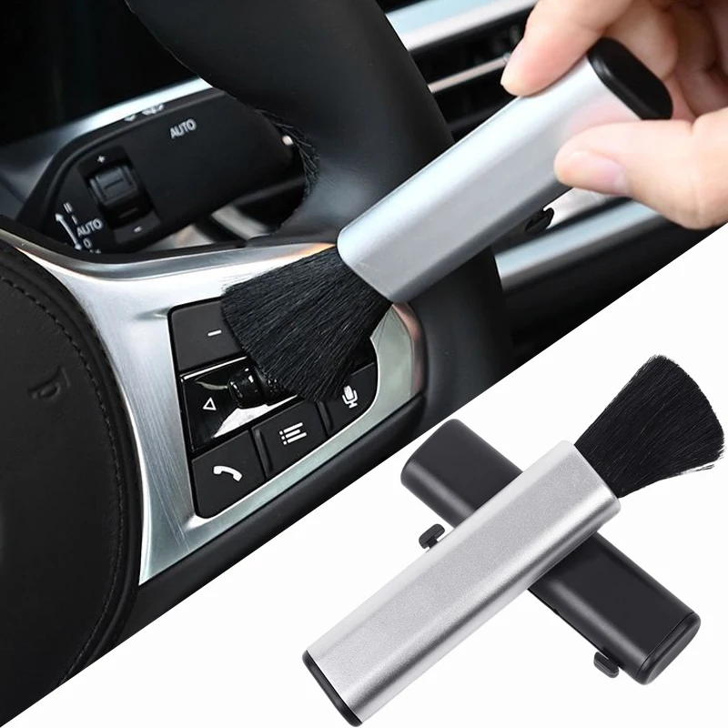 

Car Detail Cleaning Retractable Brush for Dashboard Air Conditioner PC Keyboard Universal Cleaning Soft Wool Small Brushes