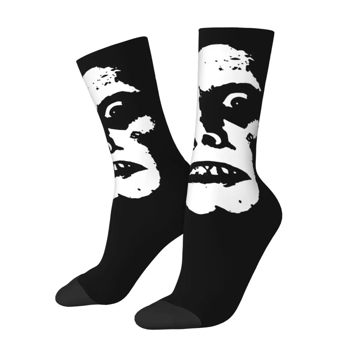 Retro The Exorcist Horror Face Basketball Socks Polyester Crew Socks for Women Men