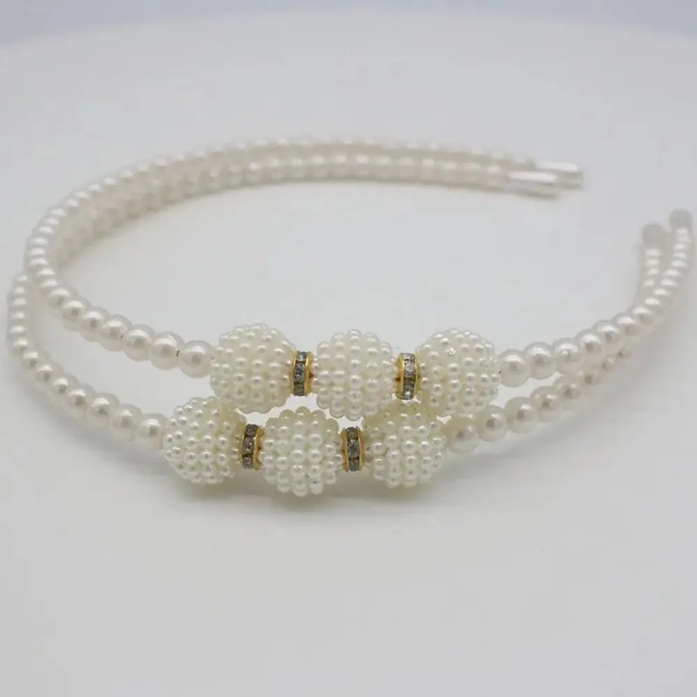 흰색 진주 헤어밴드, 심플한 플라스틱 진주 헤드피스, 헤어 액세서리, 다용도 헤어웨어