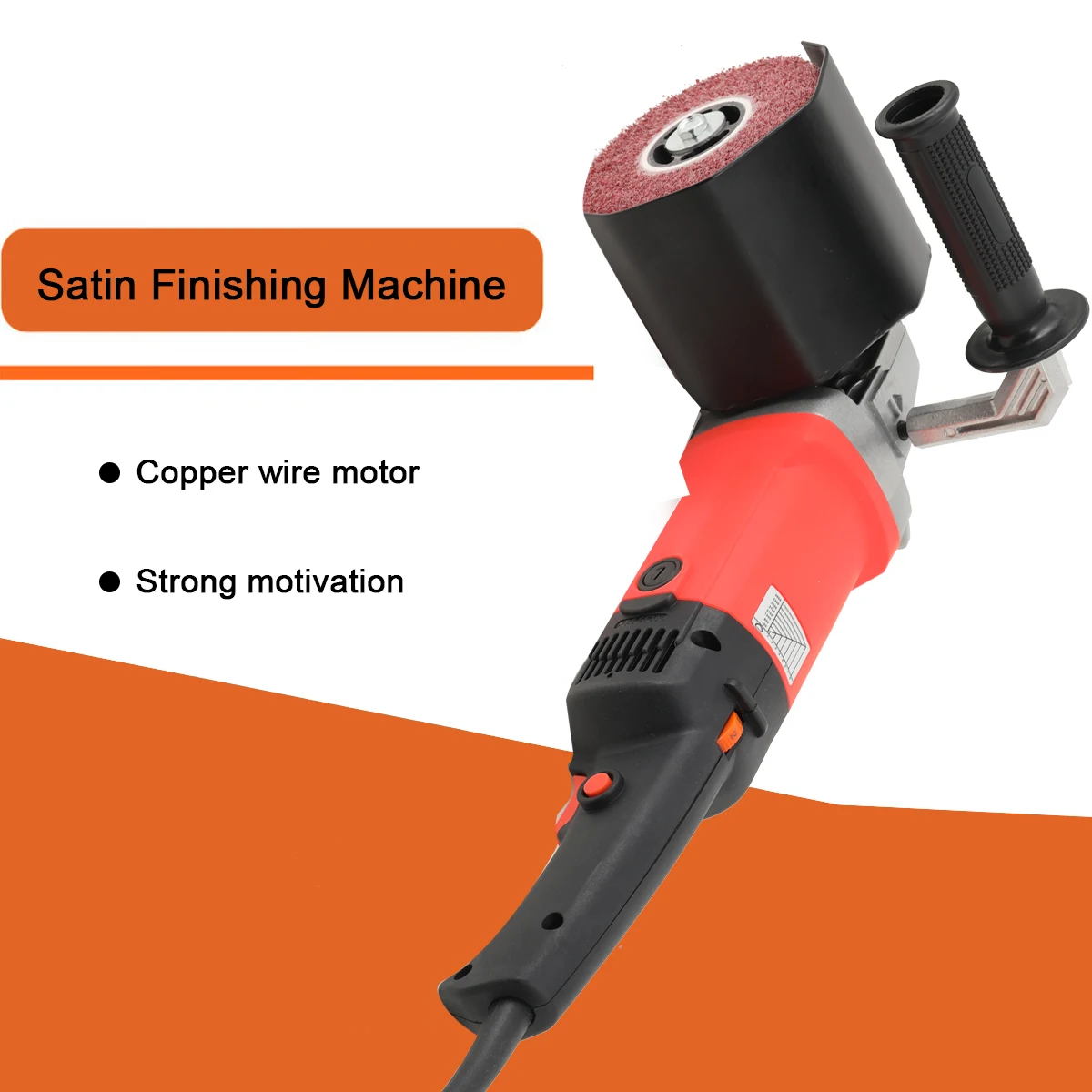 1400W Grinding Machine Satin Polisher 220V Electric Wire Drawing Burnishing Polishing Machine For Metal Steel Wood Polishing