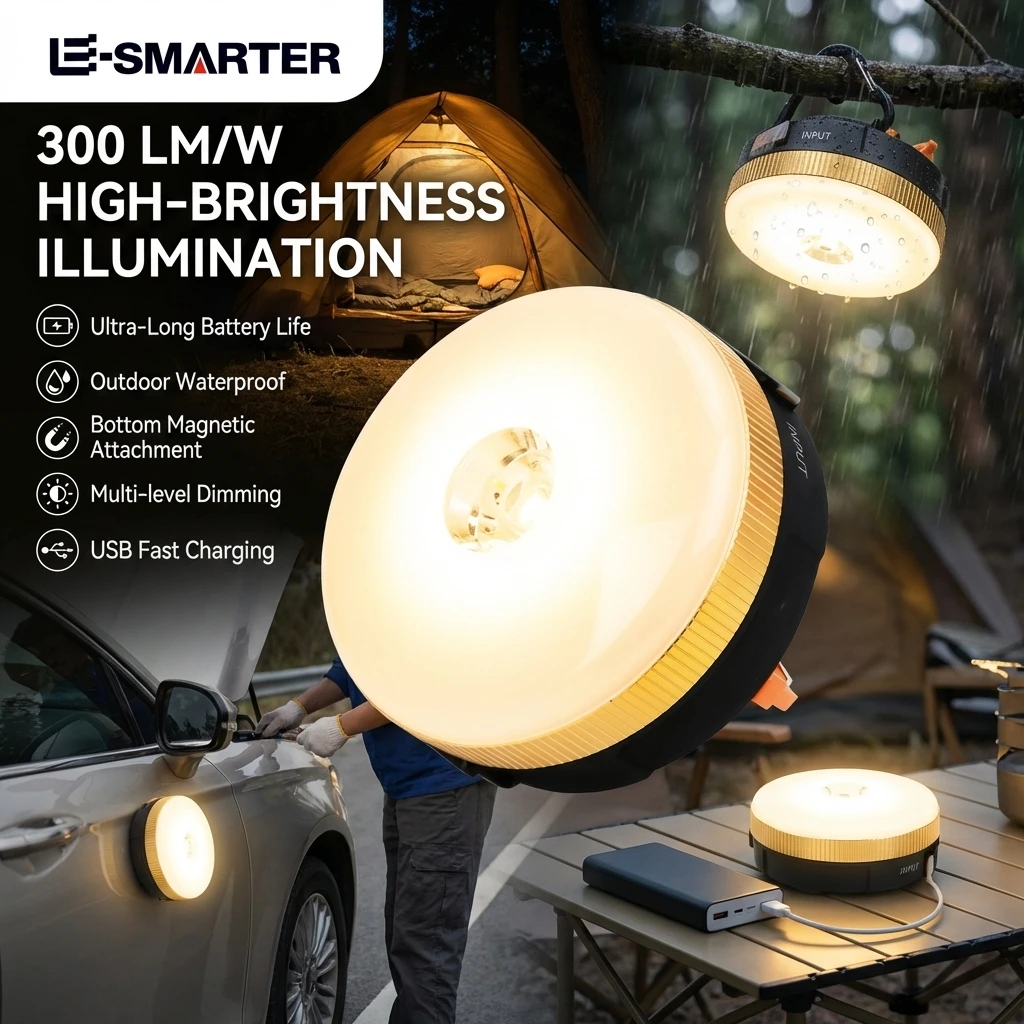 

Перезаряжаемый светодиодный фонарь для кемпинга, палаточный светильник, аварийный фонарик с магнитным креплением, водонепроницаемое освещение для кемпинга