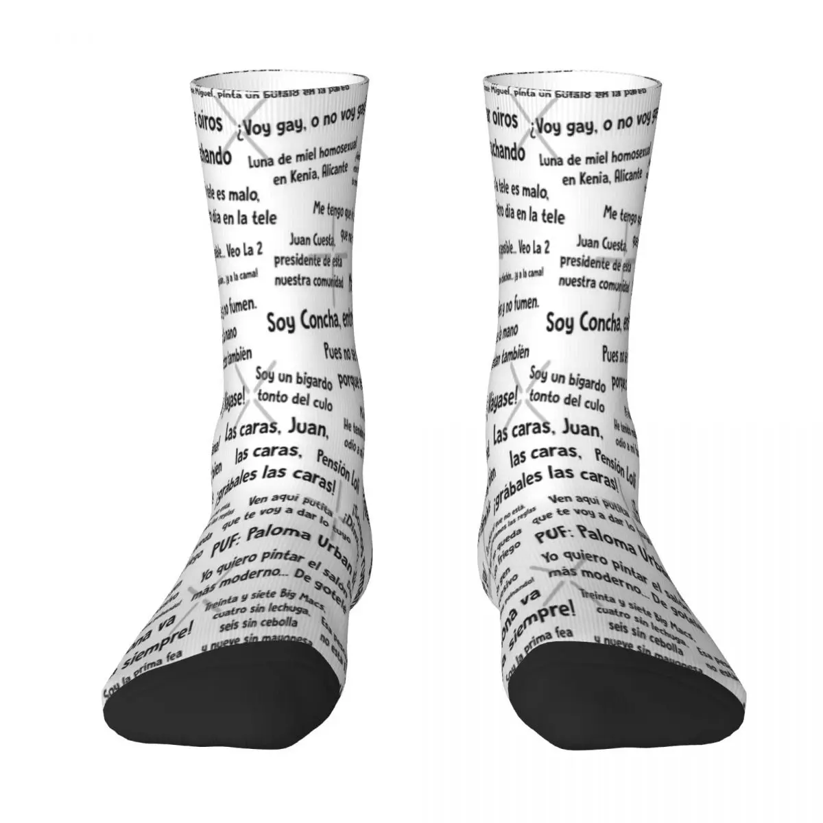 Phrases Here There Is No Who Alive (black Letters) Socks Fashion Trends Unisex Stockings 3D Printing Gifts Breathable Socks