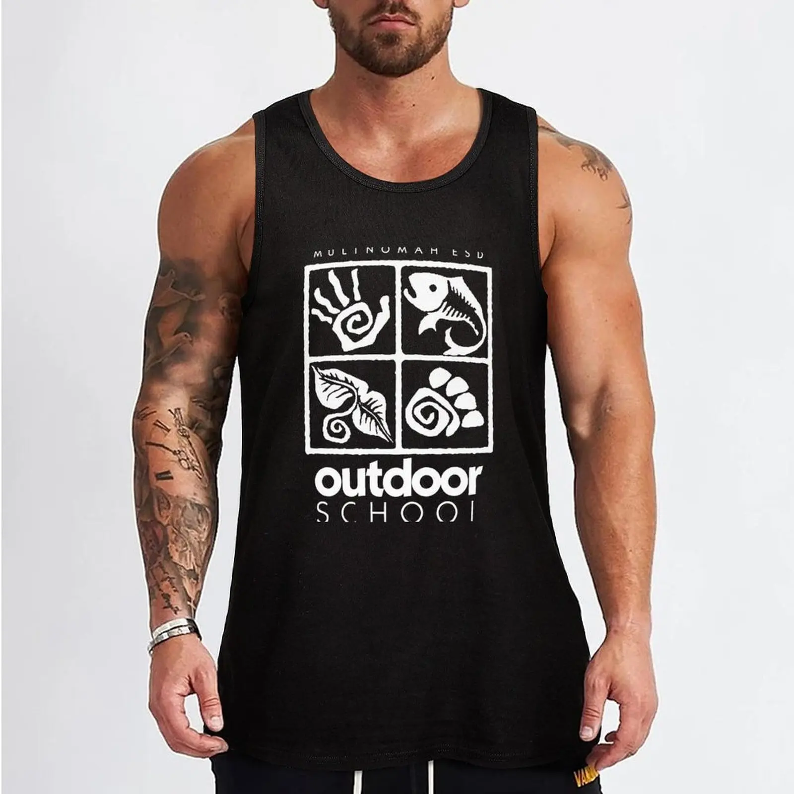 Outdoor School Logo (scw) Tank Top gym for men anime t-shirts Body man Men's summer vest