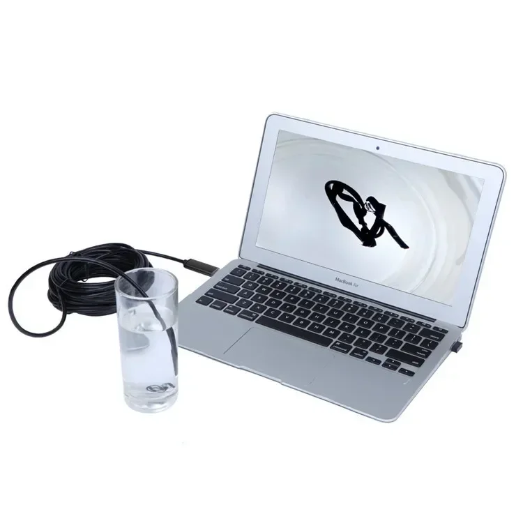 Kamera Mikro Tabung Endoskopi Bawah Air USB 10M 720P 2MP 6LED 8MM untuk Kamera Endoskopi Inspeksi Windows Android