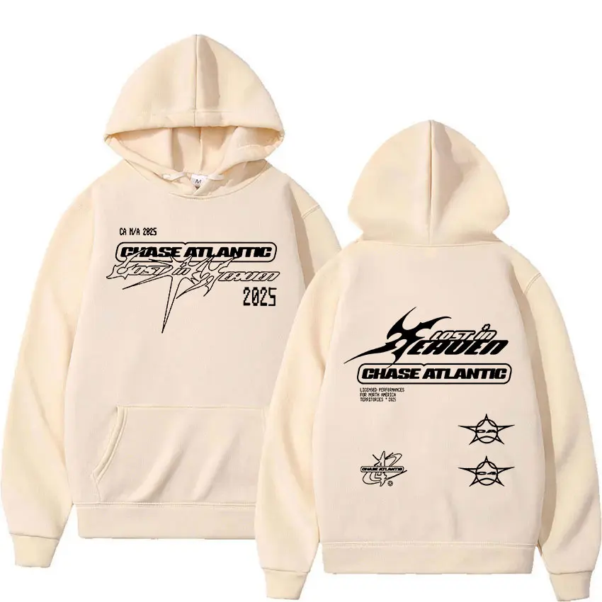 2025 Chase Atlantic Lost Europa y Gran Bretaña Tour Album Sudadera con capucha de algodón de otoño e invierno para hombres Sudadera con capucha informal de moda Harajuku