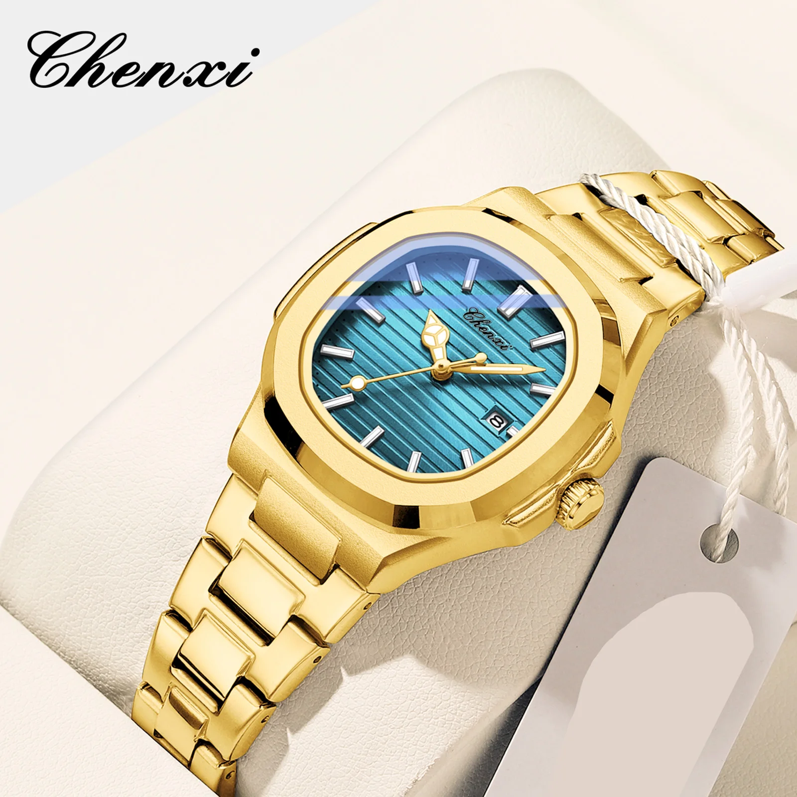 

CHENXI Роскошные элегантные женские часы, модные кварцевые женские золотые часы 31 мм, простые водонепроницаемые аксессуары для платья, часы