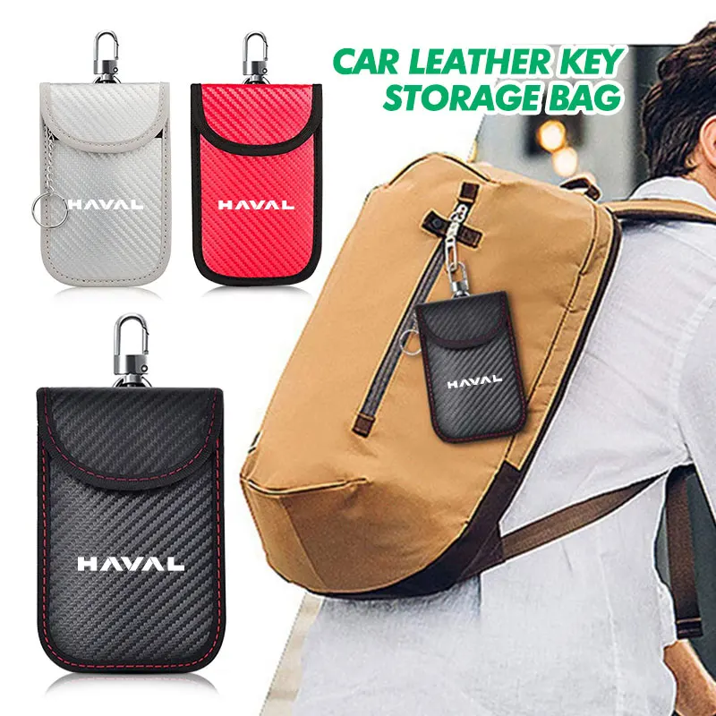 For Haval Portable Leather Car Key Protective Case Key Organizer Bag Badge Accessories H6 Dargo M6 H9 H6S F7 F7X Jolion X DOG XY