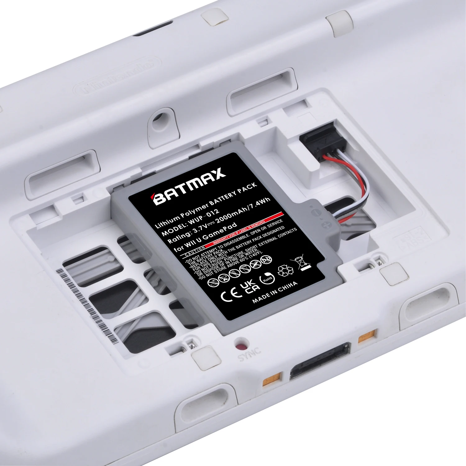 Batmax 2000mAh WUP-010 WUP-012 Battery for Nintendo Wii U Wireless Controller