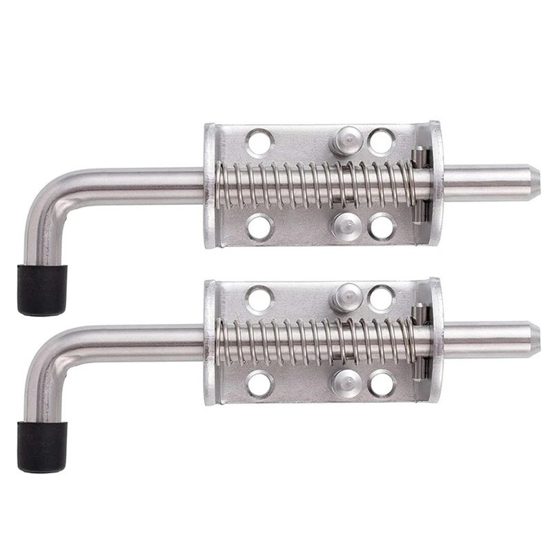 

304 Stainless Steel 6.5Inch Spring Pin Latch Lock Assembly For Doors Cabinets And Utility Trailer Gate - Heavy Duty