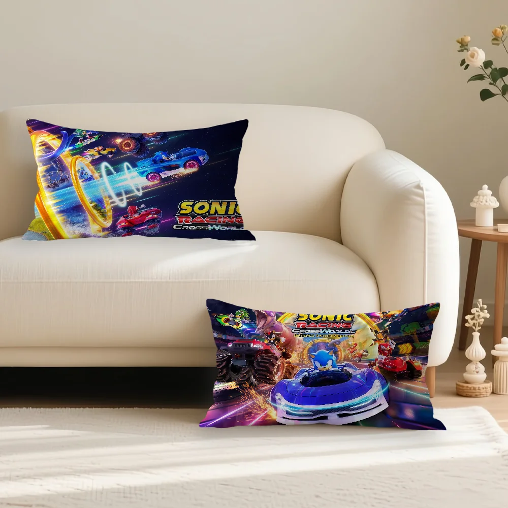 Racing Game S-Sonic R-Racing Kissenbezug, geeignet für die Dekoration von Häusern, Schlafzimmern, Kinderzimmern, Sofas und anderen Orten