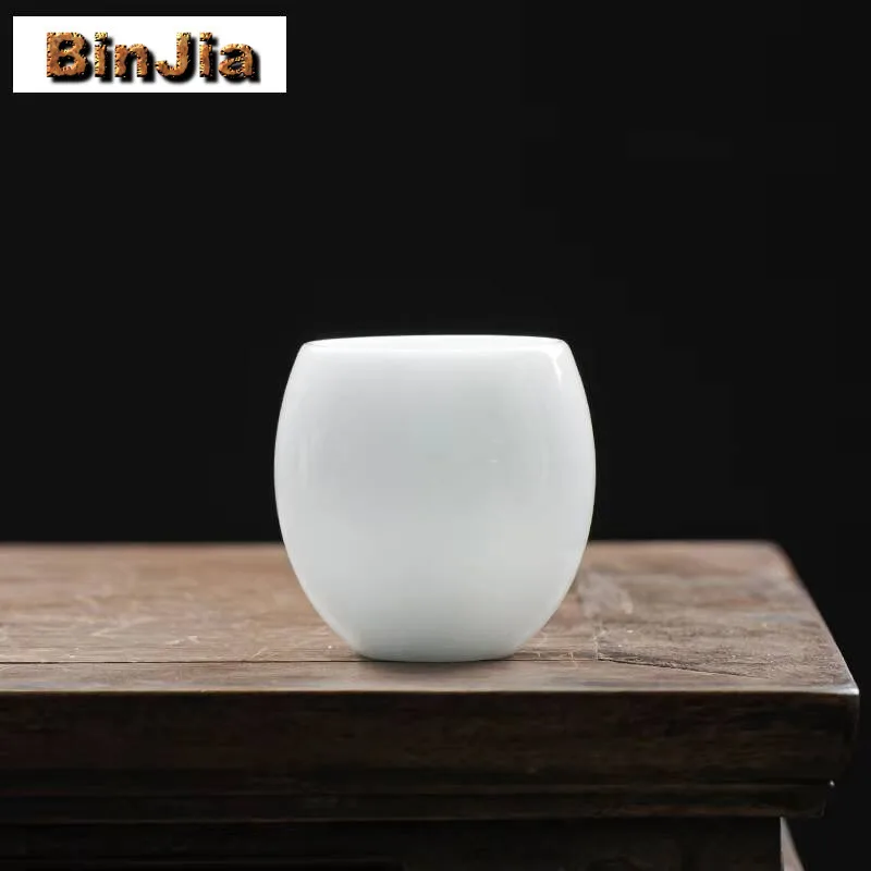 70 مللي بذور الجليد الأغنام الدهون اليشم الأبيض الخزف فنجان شاي البيض على شكل ماستر الشخصية السلطانية أكواب تشازان الكونغ فو Teaset هدية لوازم #5