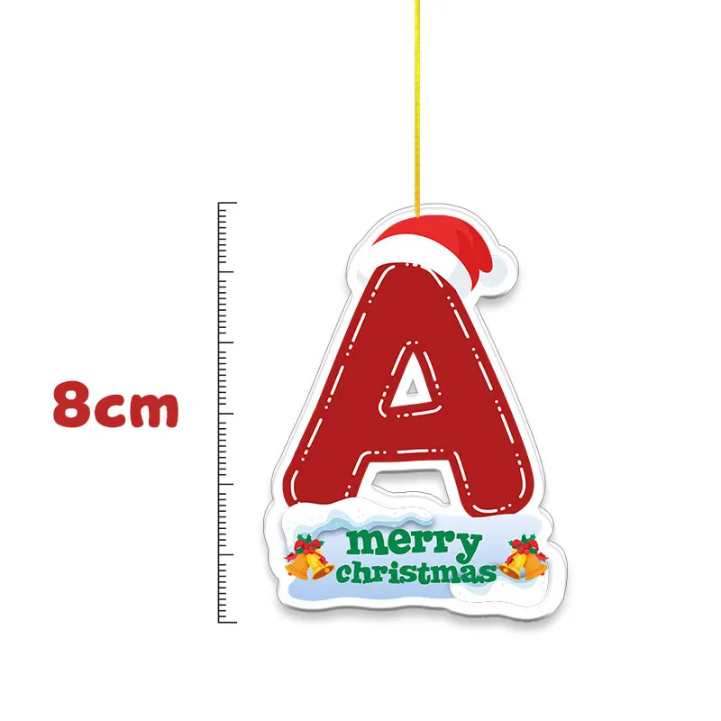 مزدوج الطبقات الاكريليك 8 سنتيمتر عقدة معلقة الديكور الكرتون الحروف الإنجليزية DIY بها بنفسك عيد الميلاد ديكور المنزل هدايا العيد