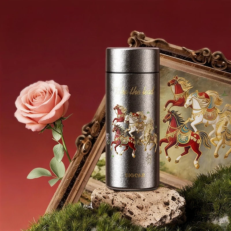 

1 шт. Термокружка малого объема, карманная, портативная, миниатюрная, титановая, с символикой Года Лошади, компактная, удобная, для ежедневного использования, для воды.