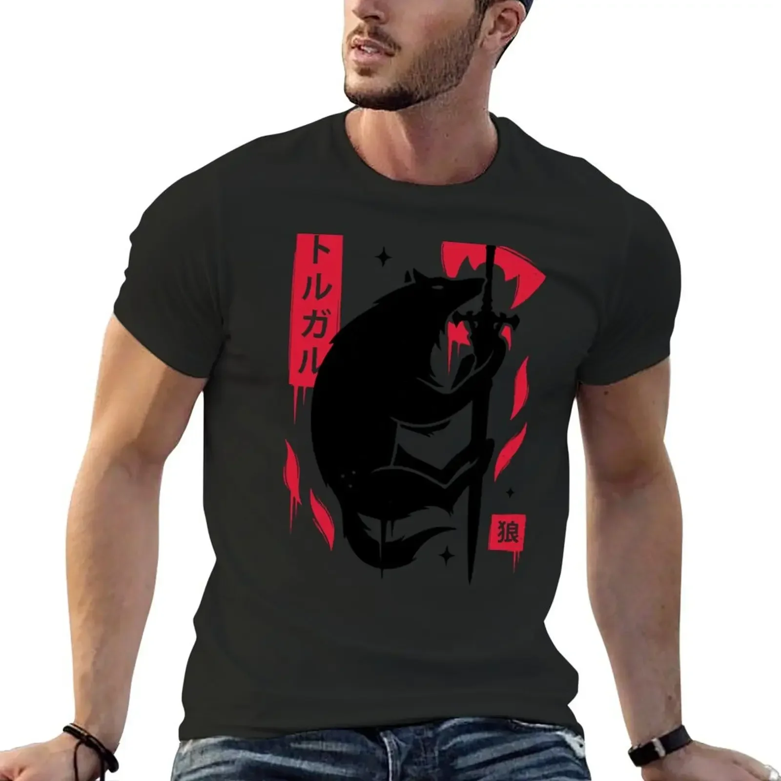 Torgal T-Shirt baggy shirts Aesthetic clothing black t-shirts for men