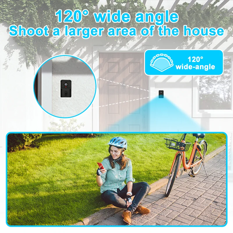 الذكية واي فاي جرس باب يتضمن شاشة عرض فيديو كاميرا ذكي فيديو جرس باب إنتركوم الأشعة تحت الحمراء للرؤية الليلية للمراقبة المنزلية مع الكاميرا #5