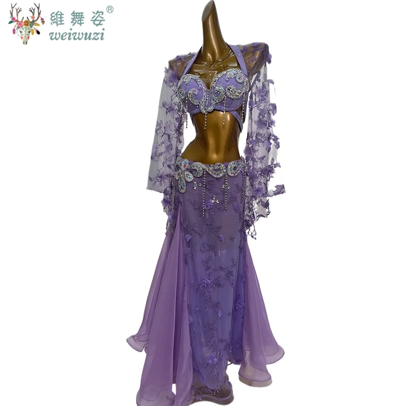 BellyDance 경쟁 의상 성인과 어린이를위한 하이 엔드 맞춤형 럭셔리 다이아몬드 성능 세트 오리엔탈 댄스 복장