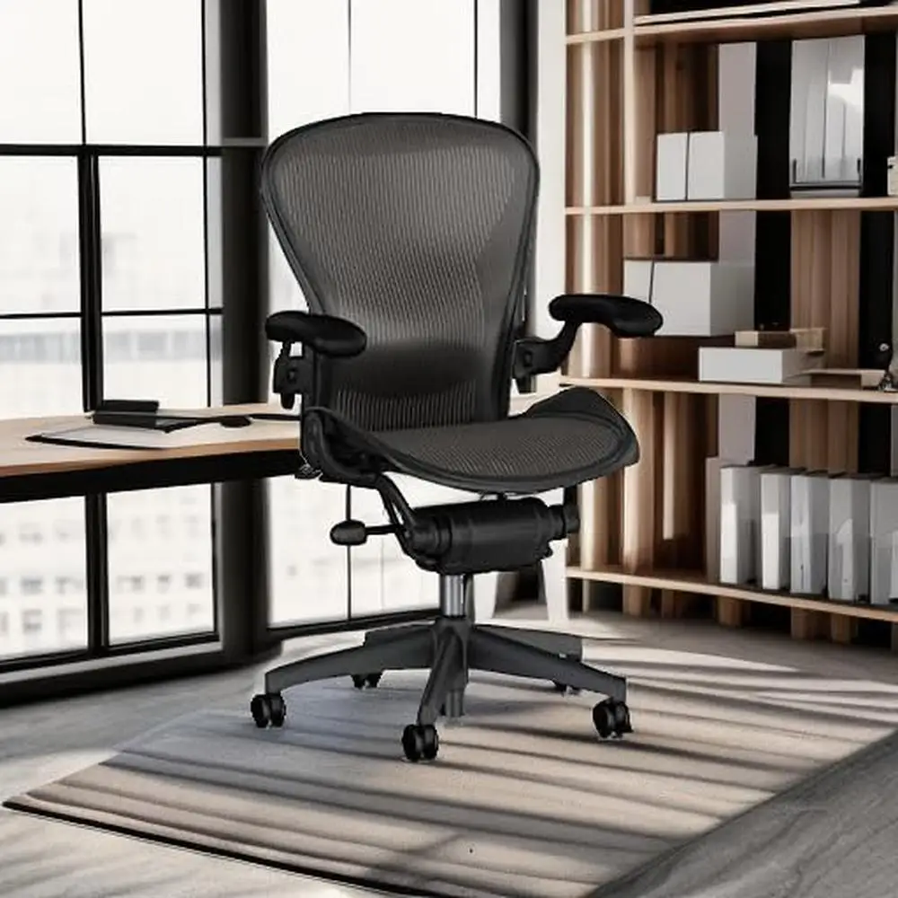 Adjustable Executive Chair with Lumbar Support Size B Stainless Steel Frame Open Box Model Fully Loaded & Tension Control