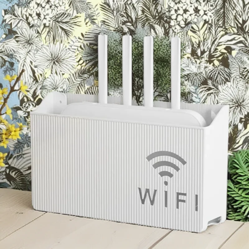 Multifunctional Wall-Mounted Storage Box: Organize TV Accessories & WiFi Router