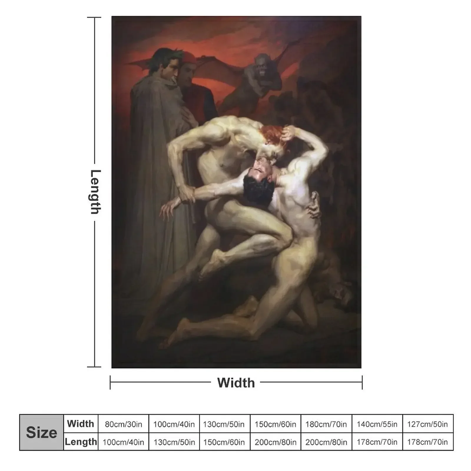 Dante and Virgil - William Adolphe Bouguereau Throw Blanket Comforter Beautifuls Summer Blankets