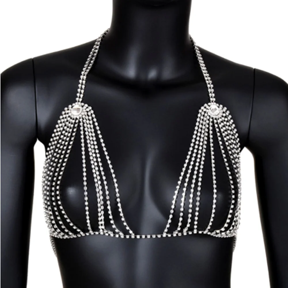 XSBODY-كريستال سلسلة الجسم تسخير للنساء ، مثير البرازيلي و سراويل ، بيكيني ، حجر الراين المجوهرات ، الخصر سلسلة ، ثونغ
