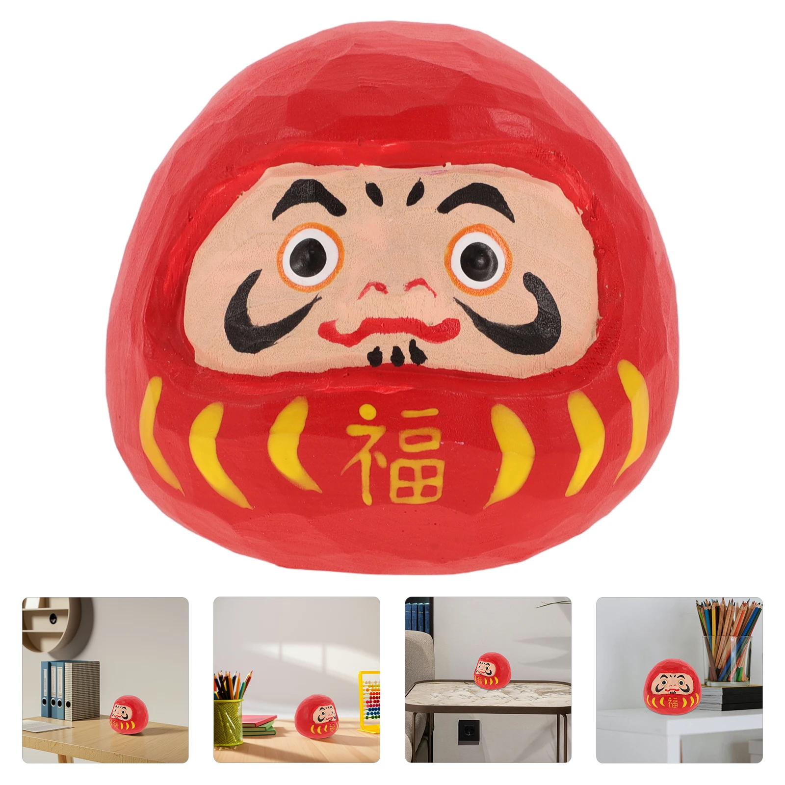 

Hand-Carved Wooden Japanese Ornament Miniature For Desk Home Office Decorative Statues Indoor Mascot s