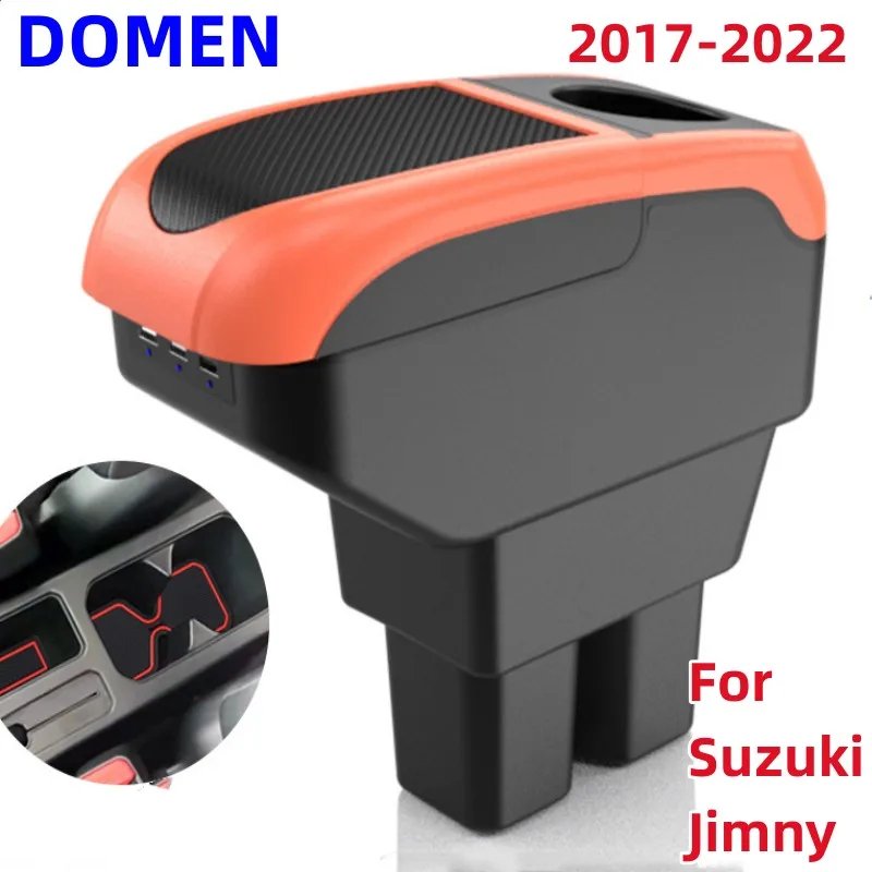 For Suzuki Jimny armrest car armrest box 2017 2018 2019 2020 2021 2022 2023 Center Console Storage USB Retrofit Parts Accessory