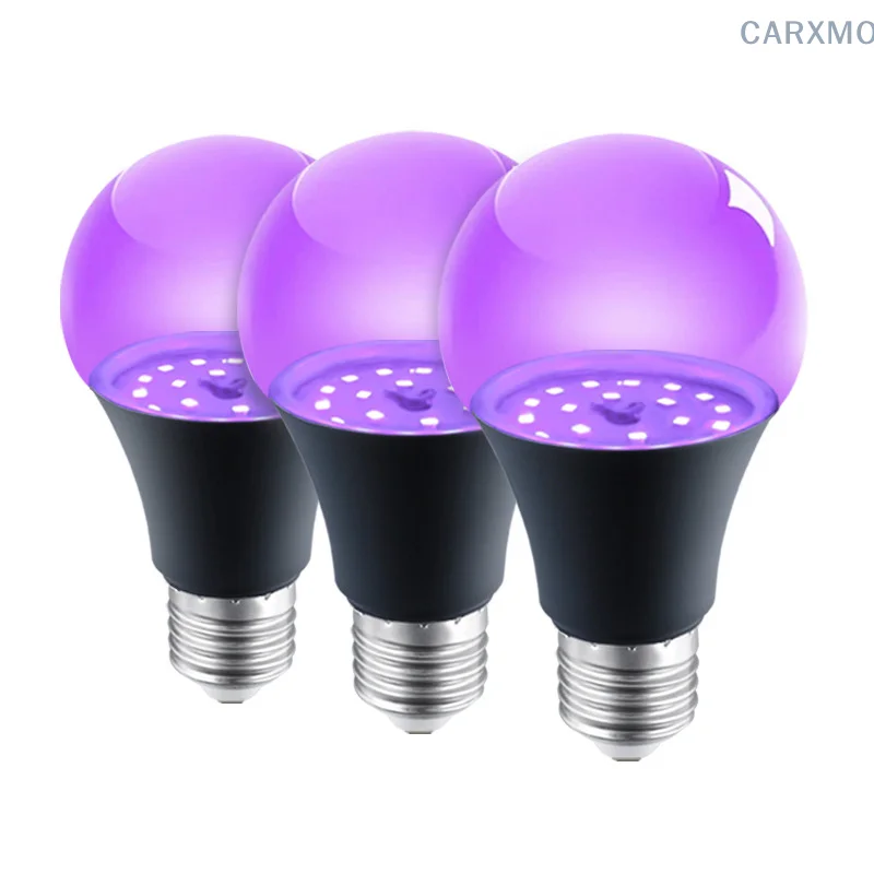 Aluminium UV Purple Bulb Home Decor 360 Glow 12W 85-265V Purple Black Light Bulb E26/E27 Spiral Restaurant