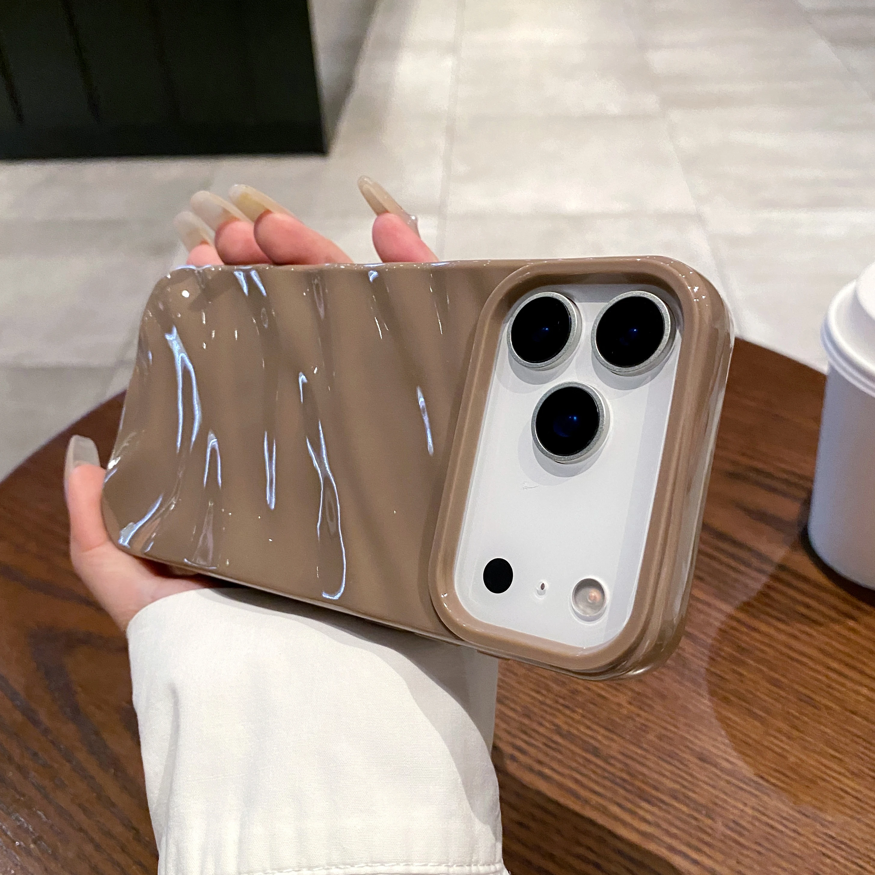 6D-Seidenmuster, gewellt, schlicht, Handyhülle für iPhone 17, Air 17, 16, 15, 14, 11, 12, 13 Pro Max, stoßfeste, schützende, weiche Rückseite – Detail 15
