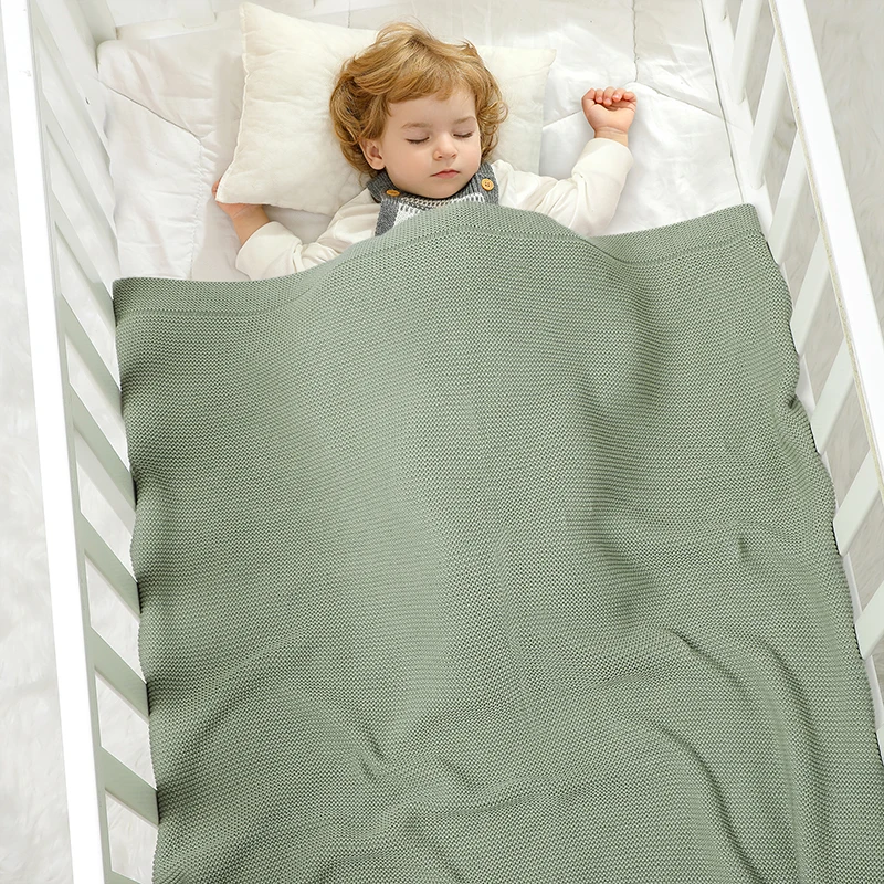 Manta de algodón suave para bebé, saco de dormir para cama de niño y niña recién nacido, cochecito liso a la moda, edredón de urdimbre, 100x80CM, a cuadros infantiles