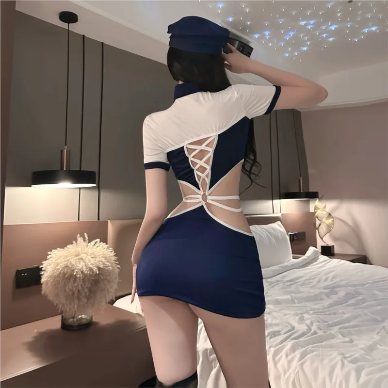 Ensembles de lingerie sexy Anime pour femmes, uniforme de police à plis, sous-vêtements fantaisie, lingerie courte, tentation Gelwoman 18, 7.0, XXX