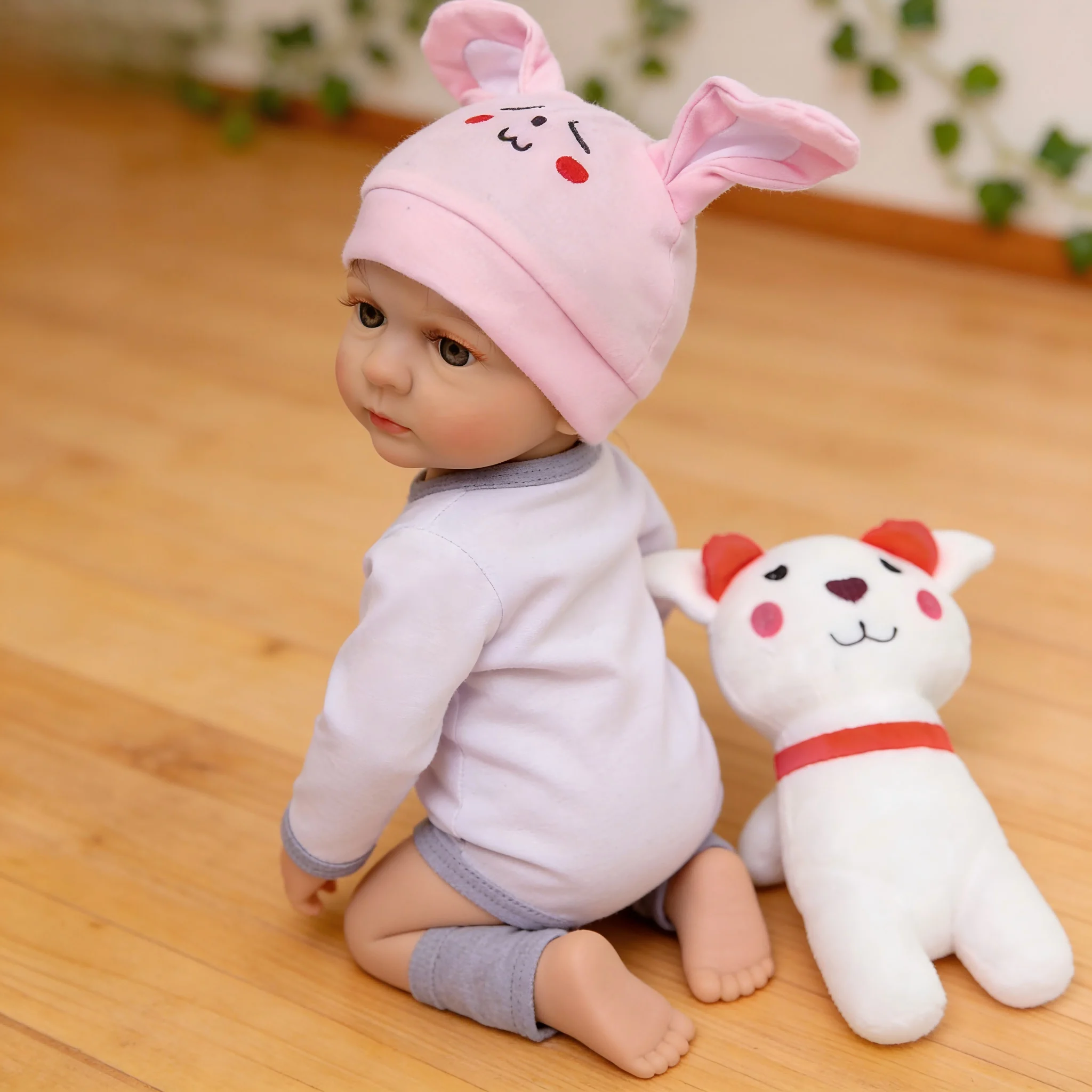 ตุ๊กตาเด็กเกิดใหม่ขนาด 18 นิ้ว - ทารกแรกเกิดเหมือนจริง ตัวนุ่มถ่วงน้ำหนัก ท่าทางน่ารักเหมือนจริง ตุ๊กตาเหมือนมีชีวิตจริง - ของขวัญสำหรับเด็กอายุ 3 ปีขึ้นไป