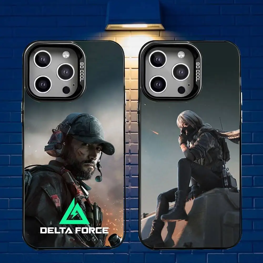 

Game D-Delta Force Phone Case For iPhone 16,15,14,13,12,11,Mini,Pro,E,MAX Gray Matte Silicone Black Cover