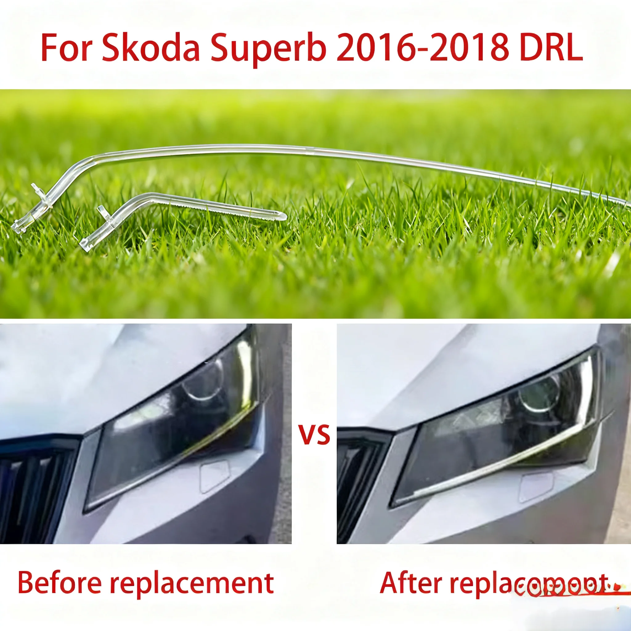 

Автомобильная фара DRL, направляющая пластина, направляющая для света, трубка, направляющая для дневных ходовых огней, ангельский глаз для Skoda Superb 2016-2018