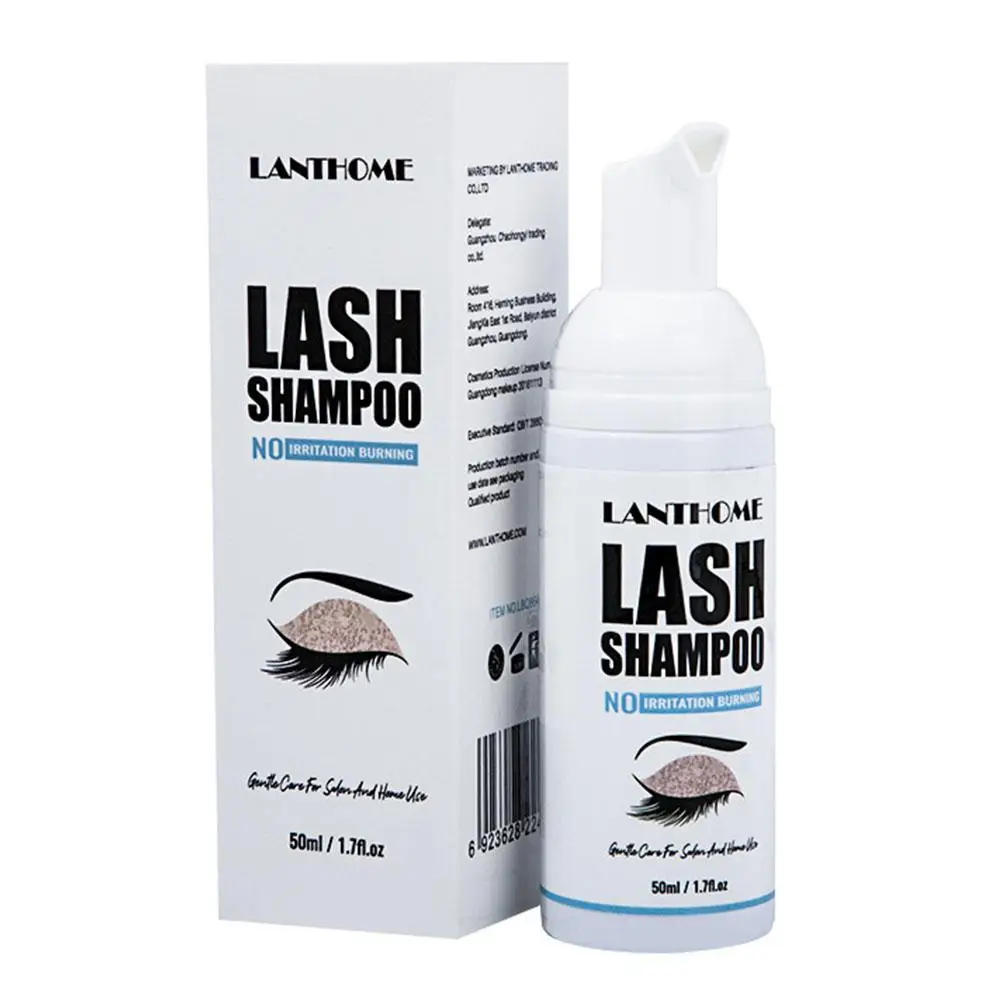 Eyelash Extension Shampoo Foam For Deep Clean 50ml Lash Eyelid Shampoo Extension Brush Kit Foam Cleanser For Salon A4E7