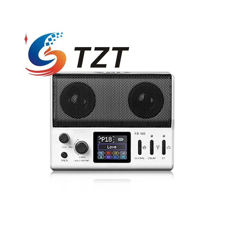 

TZT White FB-100 Portable Bluetooth Electric Guitar Comprehensive Effects Processor Built-in 20 Sets of IR Cabinet Simulations