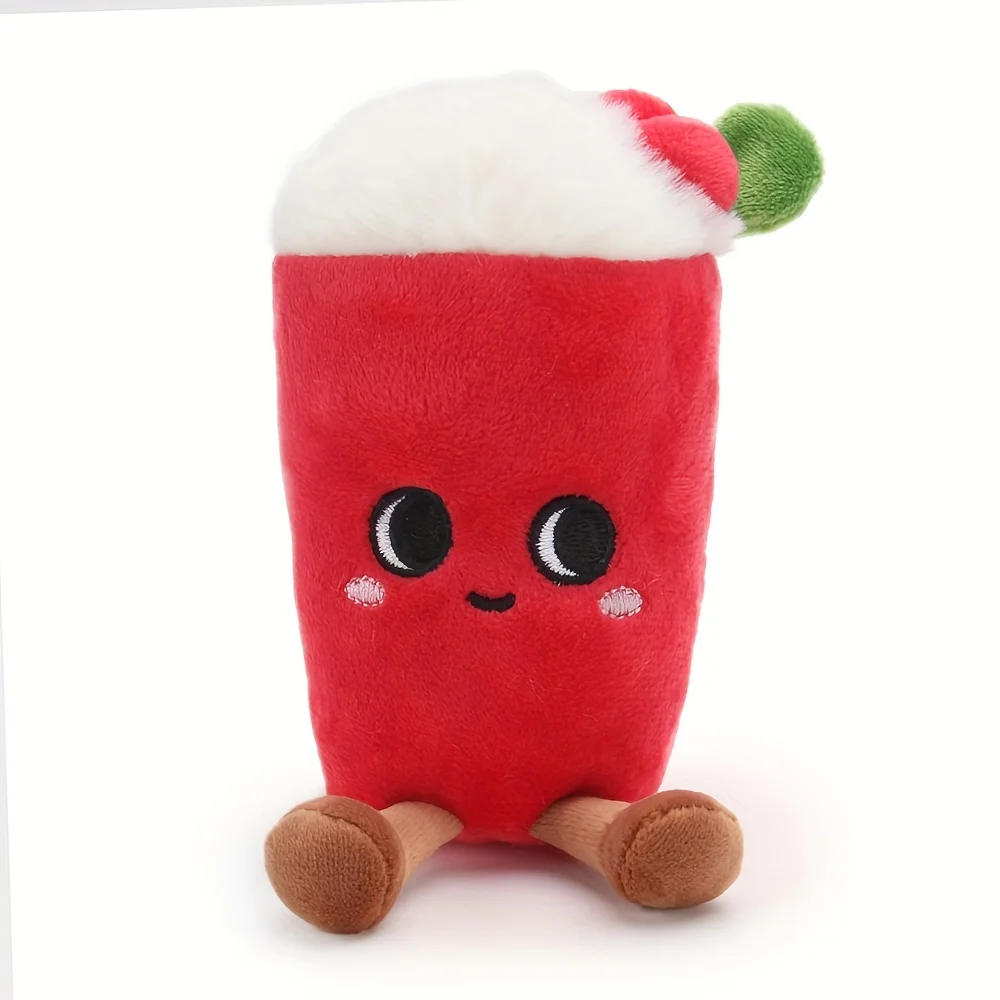 12CM Super Soft Red Milk Shake Cup Creative Plush Toy Indoor Outdoor Baby Companion Toys