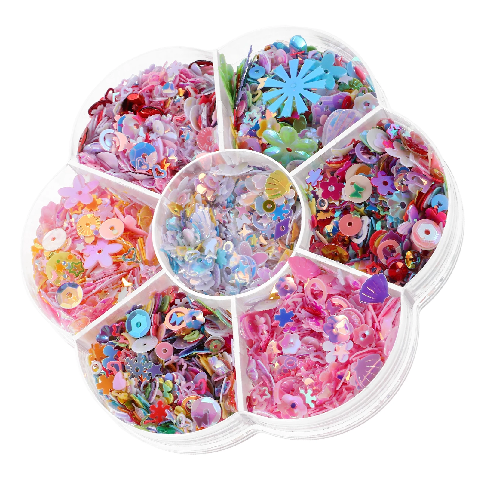 

Holographic Multi-Color Loose Sequins Craft Embellishments Sparkly Beads Glitter Trims For Nail Art Diy Clothing Hair