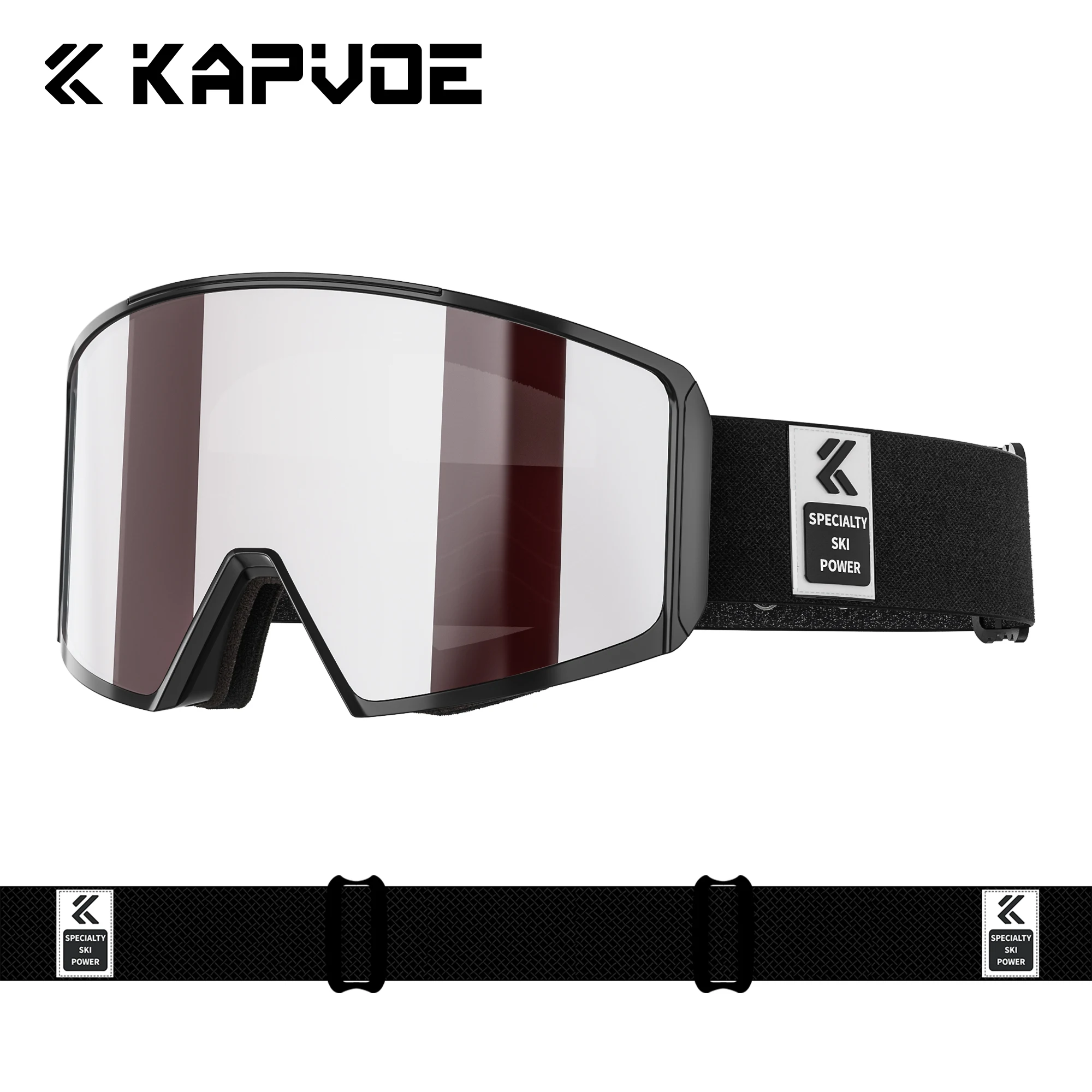 Kapvoe نظارات الثلج اللونية للتزلج على الجليد قناع مضاد للضباب للرجال والنساء طقم نظارات UV400 نظارات الثلج الشتاء