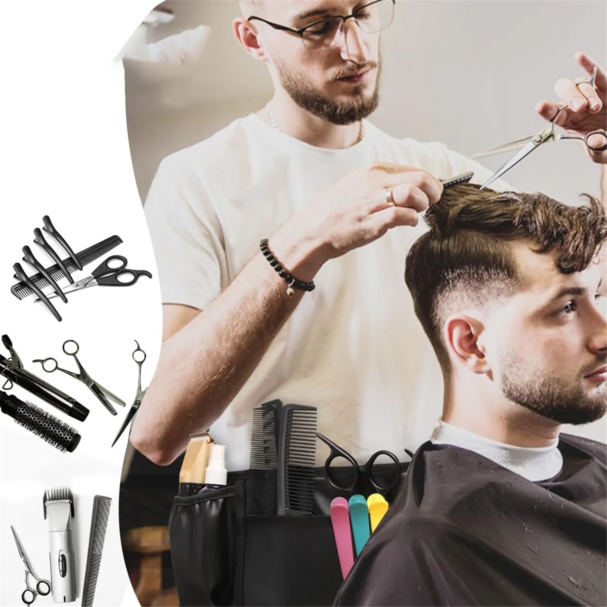 ساحة مصفف الشعر، مريلة قص الشعر، حزام الخصر، حزام الخصر، حزام الصالونات، نصف الخصر لصالونات تصفيف الشعر #5